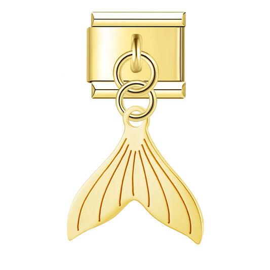 Mermaid Sea Italian Dangle Gold Charm