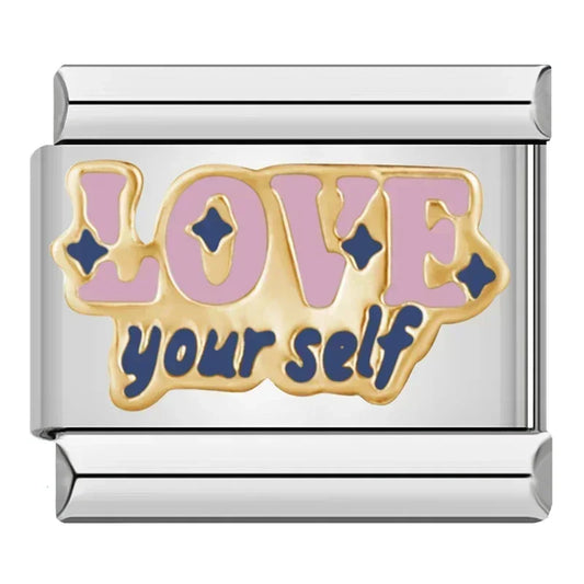 Love Your Self Italian Silver Charm