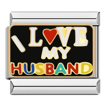 I Love My Husband Italian Silver Charm