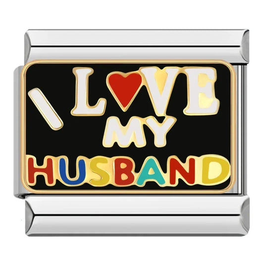 I Love My Husband Italian Silver Charm
