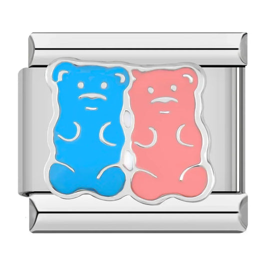 Couple Bear v1 Italian Silver Charm