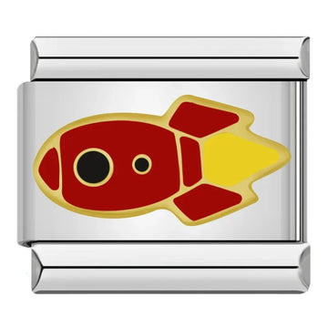 Red Rocket Italian Silver Charm