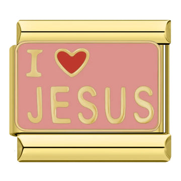 I Love Jesus Italian Gold Charm