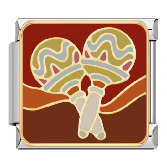Maracas Italian Silver Charm