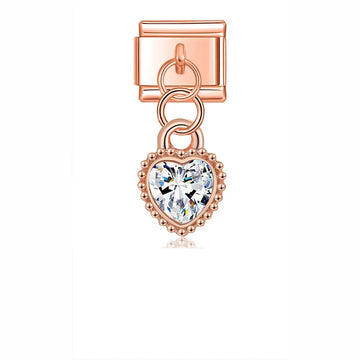 Heart v1 Italian Dangle Silver Charm