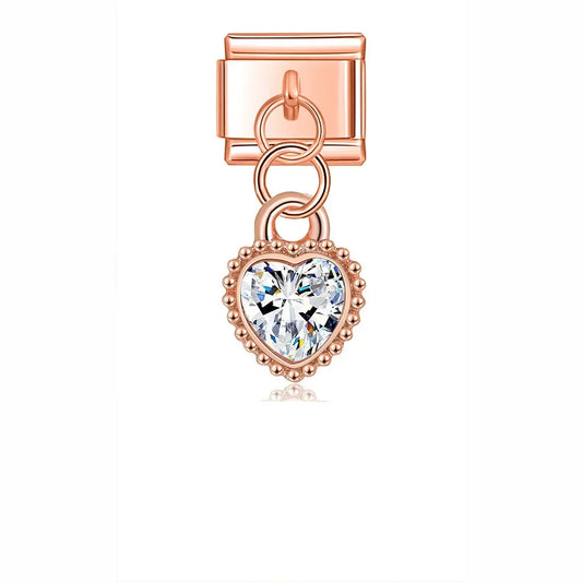 Heart v1 Italian Dangle Silver Charm