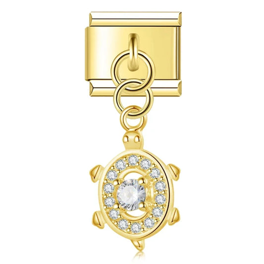 Turtle Pendant Italian Dangle Gold Charm
