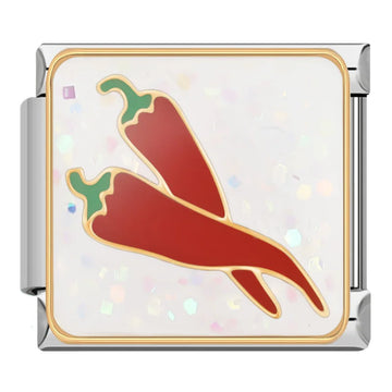 Red Chili Pepper Italian Silver Charm