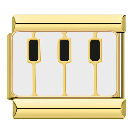 Piano Key Italian Gold Charm