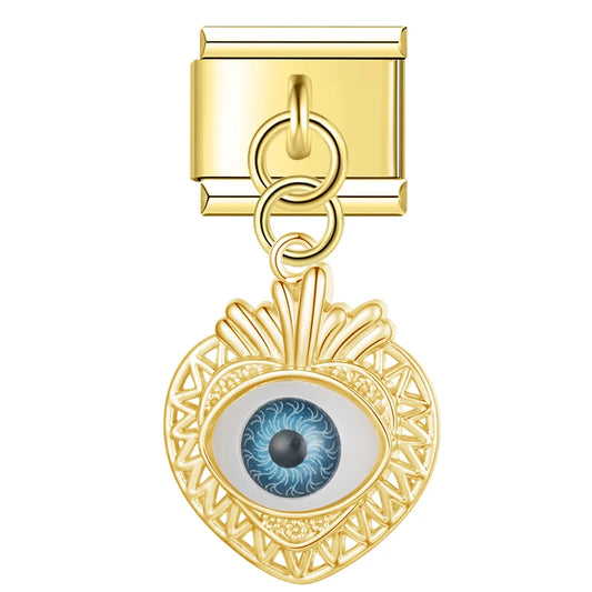 Evil Eye v19 Italian Dangle Gold Charm