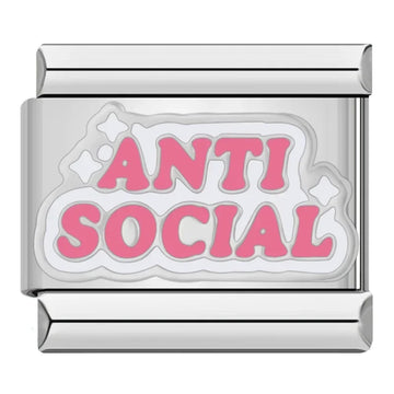 Anti Social Italian Silver Charm