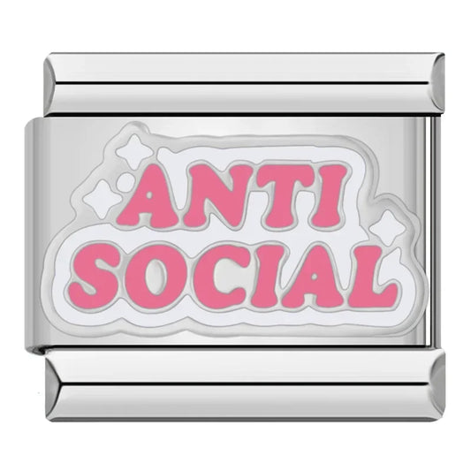 Anti Social Italian Silver Charm