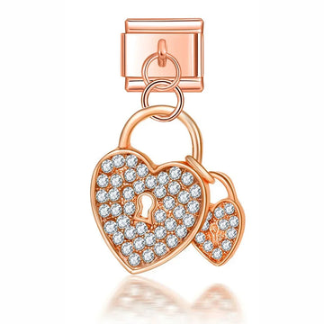 Hearts Italian Dangle Silver Charm