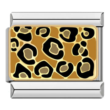 Leopard Print Italian Silver Charm