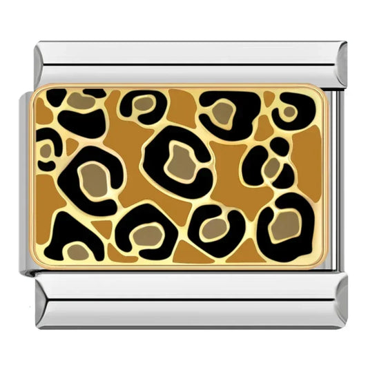 Leopard Print Italian Silver Charm