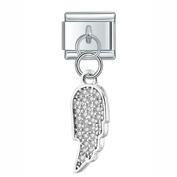 Wing Italian Dangle Silver Charm