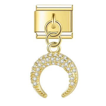 Moon v1 Italian Dangle Gold Charm
