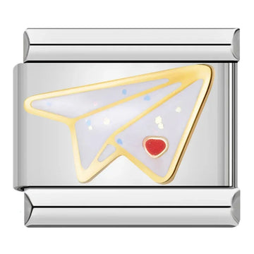 Paper Airplane Italian Silver Charm