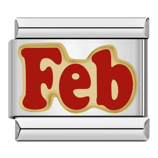 Febuary Month Italian Silver Charm
