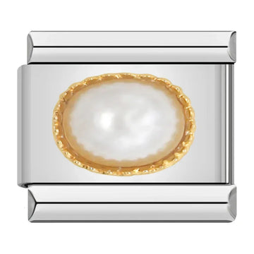 Pearl Italian Silver Charm