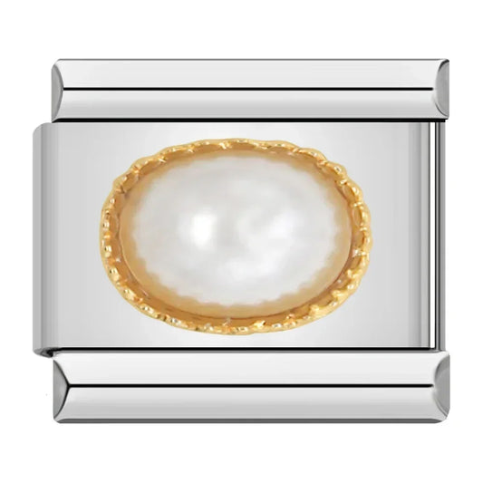 Pearl Italian Silver Charm