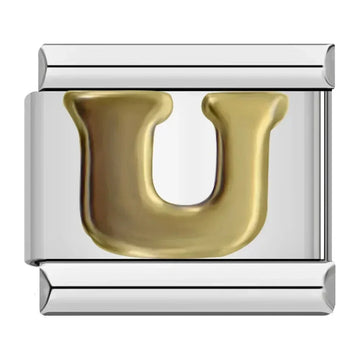 Alphabet Letter U Italian Silver Charm