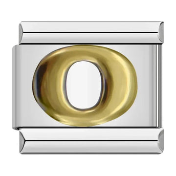 Alphabet Letter O Italian Silver Charm