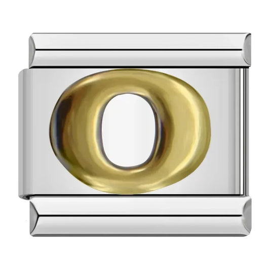 Alphabet Letter O Italian Silver Charm