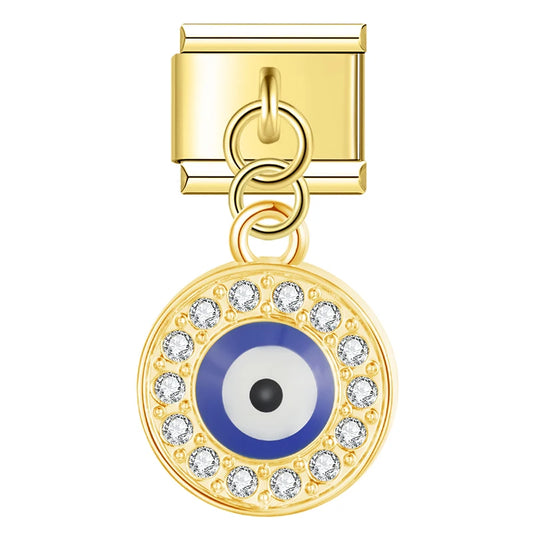 Evil Eye v23 Italian Dangle Gold Charm