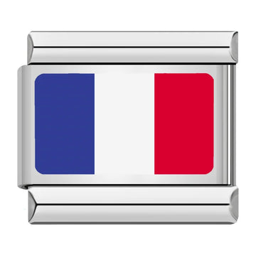 France Country Flag Italian Silver Charm