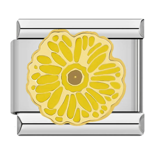 Sunflower v2 Italian Silver Charm