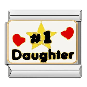 #1 Daughter Italian Silver Charm