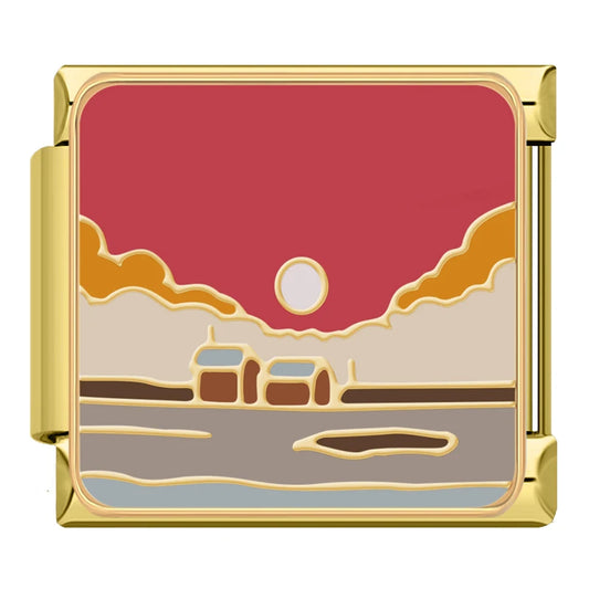Sunset Italian Gold Charm