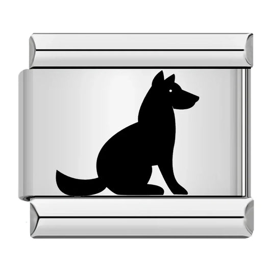 Dog v2 Italian Silver Charm