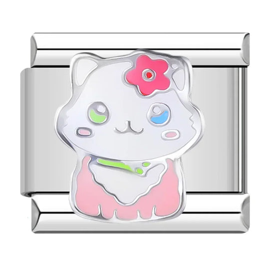 Kitty Cat Italian Silver Charm