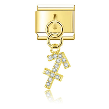 Sagittarius Zodiac Italian Gold Charm