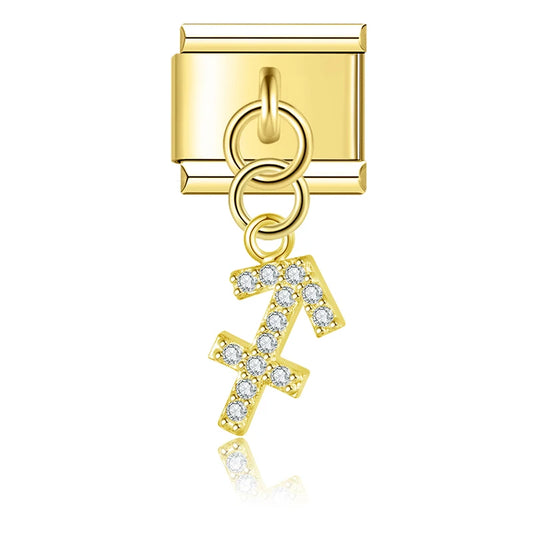Sagittarius Zodiac Italian Gold Charm