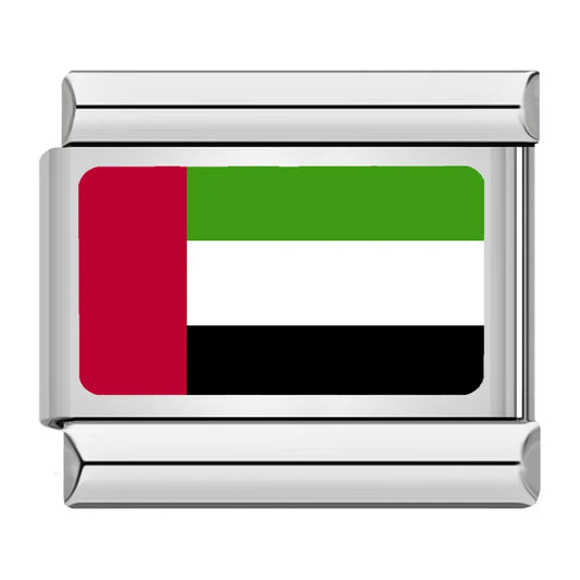 United Arab Emirates Country Flag Italian Silver Charm