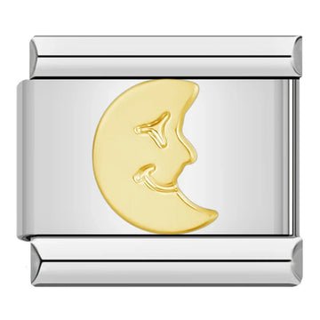 Gold Half Moon Italian Silve Charm