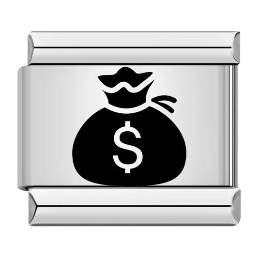 Moneybag Italian Silver Charm
