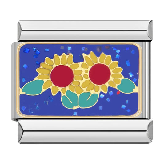 Sunflowers Italian Silver Charm
