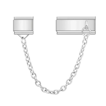 Couple Plain Safety Underlink Italian Gold Charm