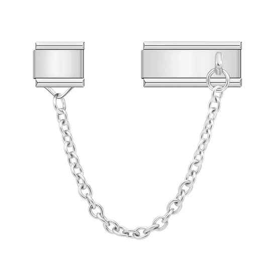 Couple Plain Safety Underlink Italian Gold Charm