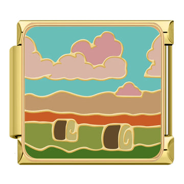 Cloudy Meadow Italian Gold Charm