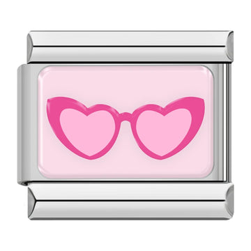 Pink Sunglasses Italian Silver Charm