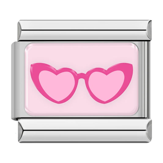 Pink Sunglasses Italian Silver Charm