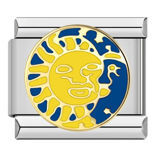 Sun and Moon Italian Silver charm
