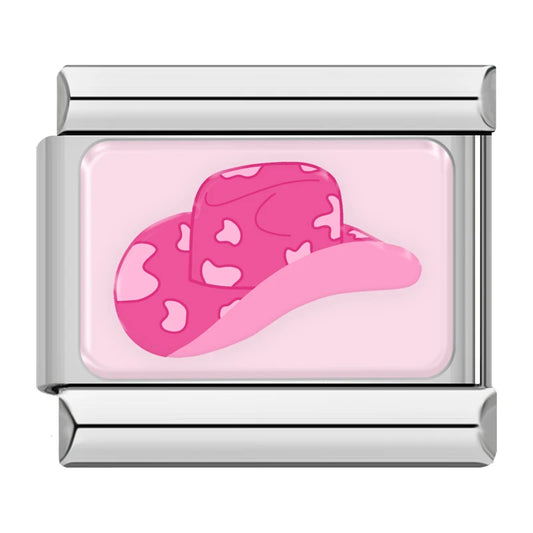 Pink Hat Italian Silver Charm