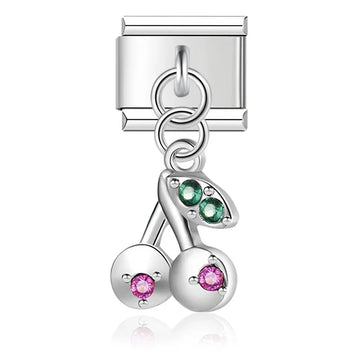 Cherry Italian Dangle Silver Charm