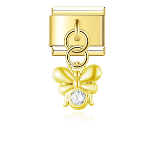 Diamond Bee Gold Dangle Charm